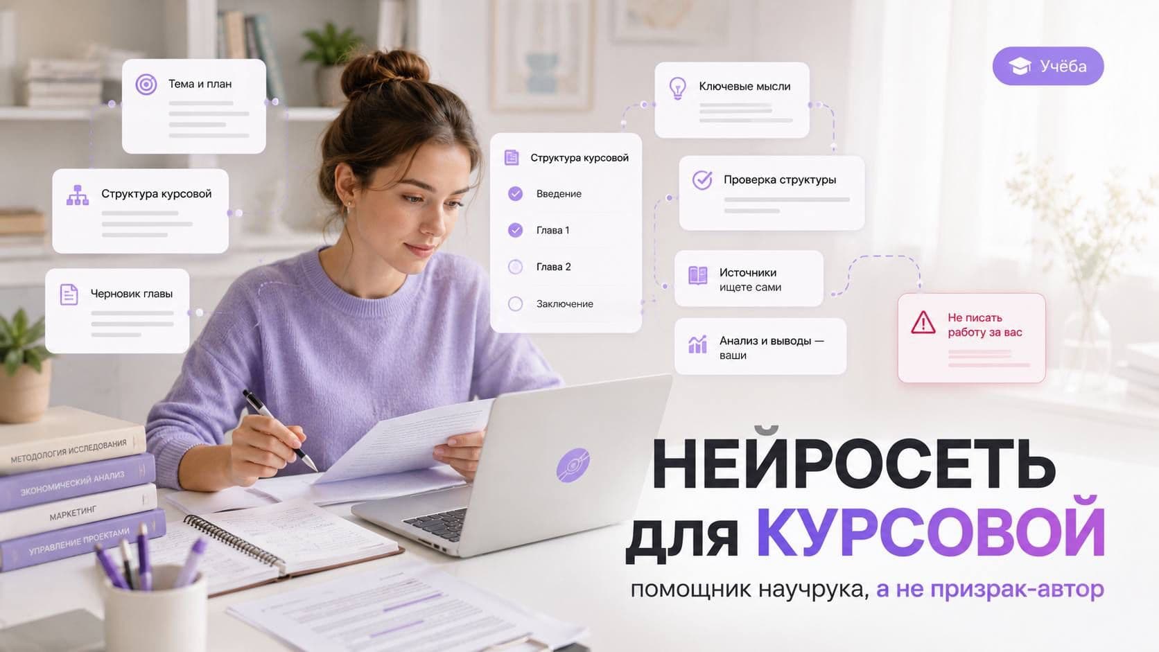 Нейросеть для курсовой: помощник научрука, а не призрак-автор