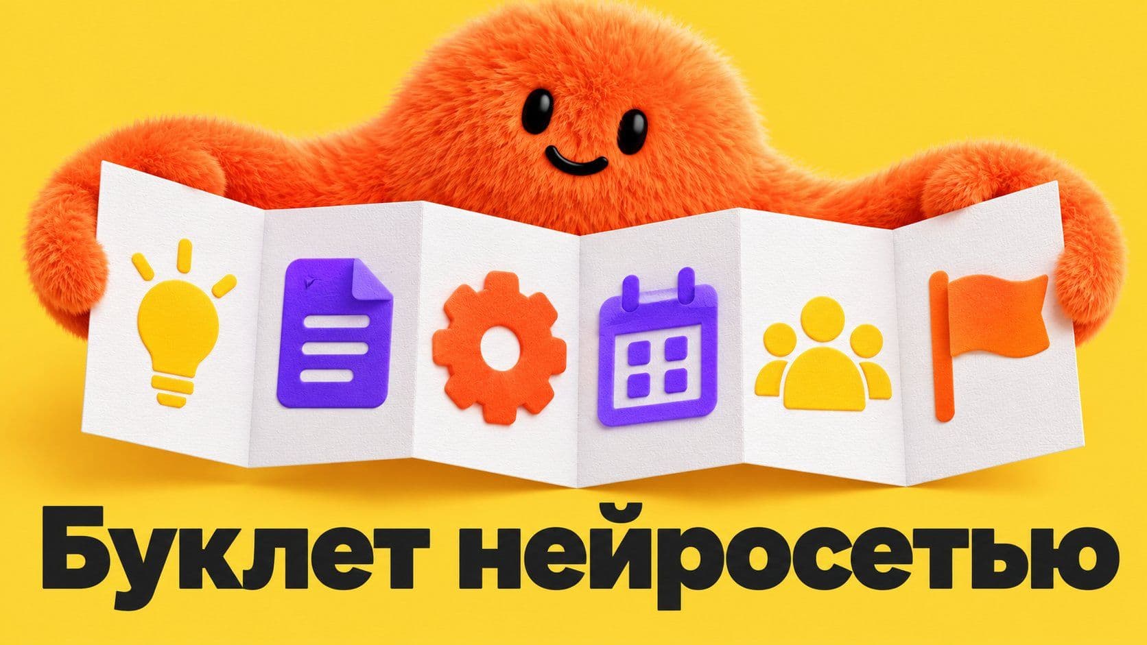 Буклет нейросетью: тексты для шести панелей и обложка без надписей