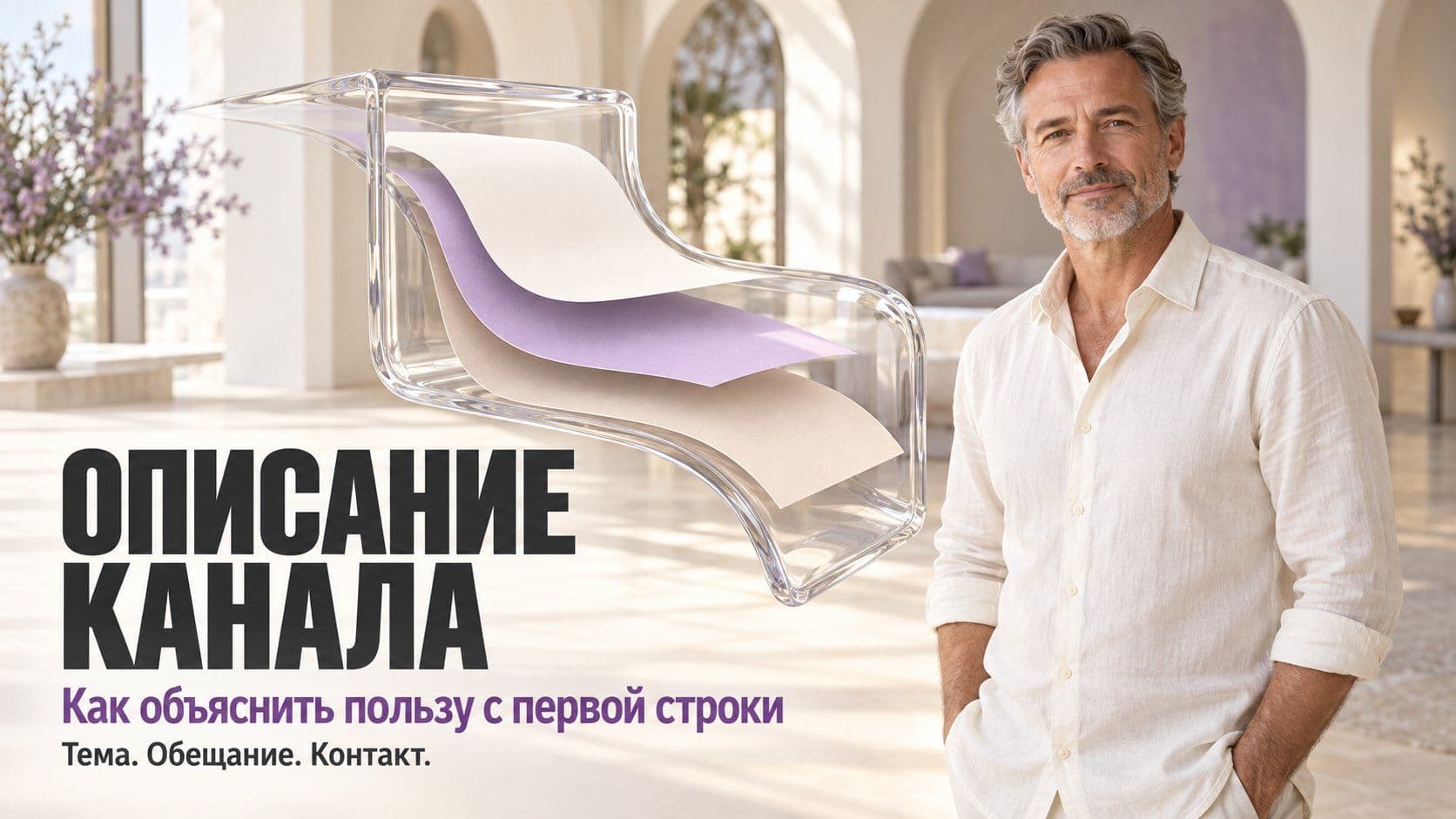 Что написать в описании канала: первая строка, обещание и контакт