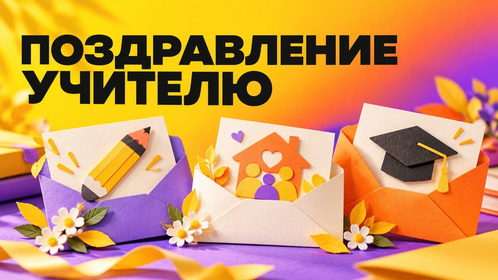 Поздравление с Днём учителя нейросетью: от детей, родителей, выпускника